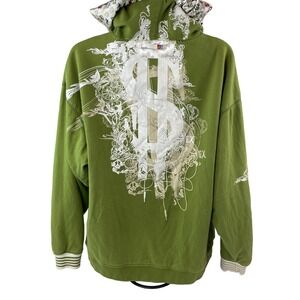 SMP Jacket Mens XL Reversible Printed Full Zip Indigo Red Sex Money Power